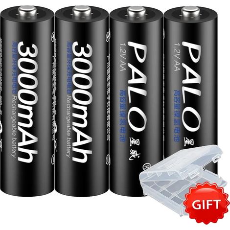 Pilas recargables AA, capacidad de 2000 mAh, baja autodescarga, 4 unidades, 1,2 V (1/2)