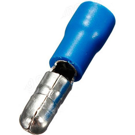 Terminal Cilindrico Macho 4mm Aislado AZUL Cable 1,5-2,5mm