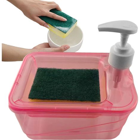 Distributeur de savon avec porte-éponge 16 , 5 x 12 , , cm , 2 en 1 , organisateur vaisselle , cuisi (1/5)