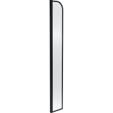 Balterley Ravenshall Contemporary Bathroom 8mm Glass Dunwooded Wetroom Return Screen, Matt Black, 1559 x 230 x 30mm