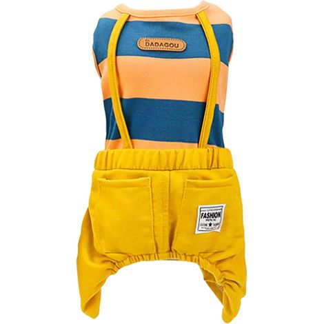 Chemises pour chiens Vêtements Chemises à rayures Chemises décontractées Vêtements de travail Cool Été Printemps Automne Gilets Gilets pour chiot Chiot Orange, M (1/4)