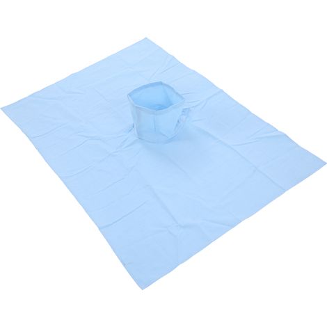 Lot de 2 Draps de Table de Massage en Coton Bleu Ciel avec Trou Visage, 70x100cm, pour Salon de Beauté et Spa (1/5)