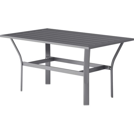 Table d'appoint métal lattes résistante intempéries 91,5x55x45 cm gris foncé