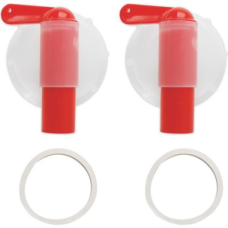 Grifo dosificateur DIN61, buse pour réservoir de pluie, bidon en plastique, avec couvercle adaptateur, robinet de jardin pour réservoirs de 15 – 60 litres avec filetage DIN 61, 2 unités (1/5)