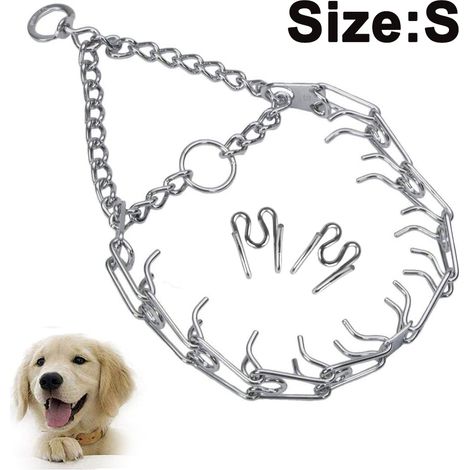 Collier de dressage pour chien avec boucle à ouverture rapide, en acier chromé, collier anti-traction pour chiens. (1/5)
