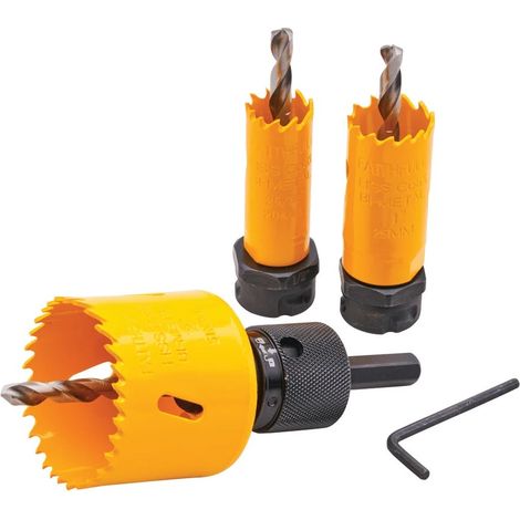 Faithfull Holesaw Arbor Set 20mm 25mm 51mm Universal Quick Release XMS25HOLESAW