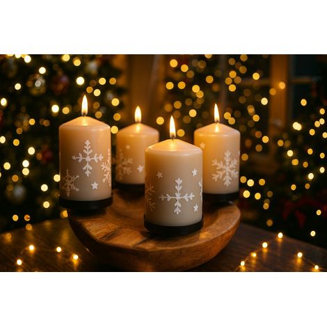 Teak Adventskranz ca. 20-25 cm, Dekoschale, Adventsdeko, Adventsgesteck, Weihnachtsdeko inkl. 4 stabile Kerzenpicks (1/5)