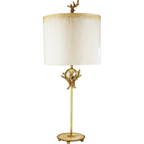 Lampada Da Scrivania Trellis Acciaio Stucco Patinato Foglia Argento 1 Luce E27 (1/4)