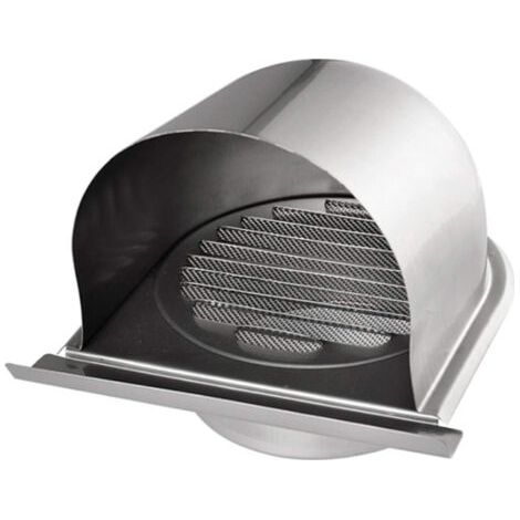 100mm Grille Aeration de Ventilation Inox, Grille de Hotte Cheminée Ronde Extérieur, Grille D'aération U avec Filet Anti-insectes, Grille Ventilation avec 45° Lamelles, pour Cuisine (1/5)