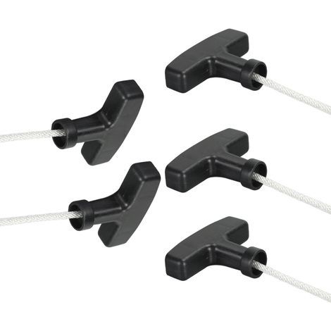 5-teiliges 125 cm Starterseil mit weißem Griff, Starterkabel für Rasenmäher und Benzingeneratoren, schwarze Griffe (1/5)