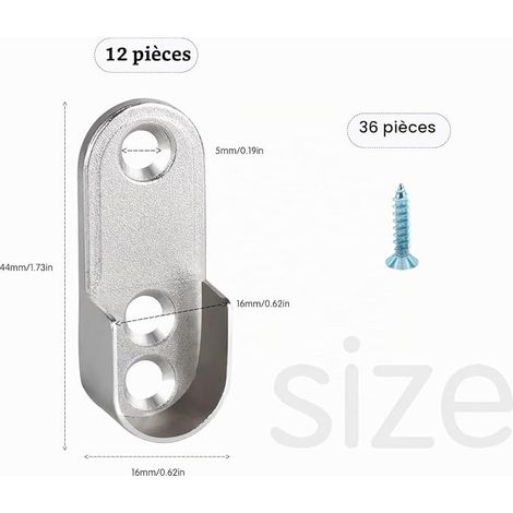 Suppor Metal Rail Rail End Brackets (1/4)