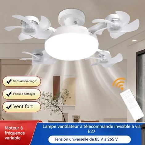 E27 Fan Light 50cm, quatre têtes - drone Fan Light, 60W, minuterie à distance VENTILATEUR (1/4)
