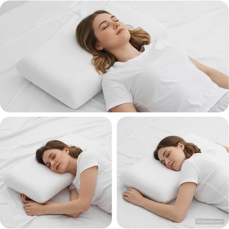 vidaXL Cuscino da Letto Bianco 70 x 36 x 13 cm Schiuma Memory in Gel