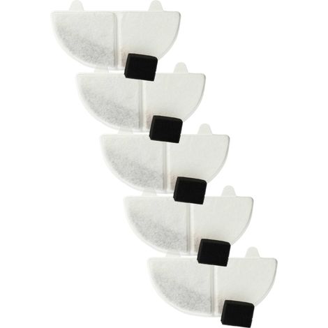 vhbw 5x Filter compatible with HomeRunPet CF2, WF20 Drinking Fountain for Cats, Dogs - Filter Element + Pump Filter