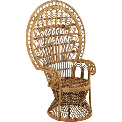 Sillon  de caña y bambu marrón 75x50x144h cm (1/5)