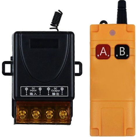 Module de commande sans fil 30 A avec relais et émetteur RF 433 MHz, compatible avec les interrupteurs à distance 12 V-48 V CC. (1/5)