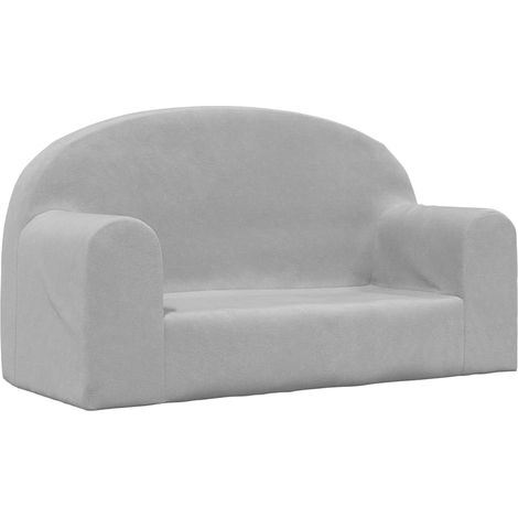 Canapé pour enfants 2 places,Sofa pour Salon,Banquette gris clair peluche douce CDS35049 (1/5)