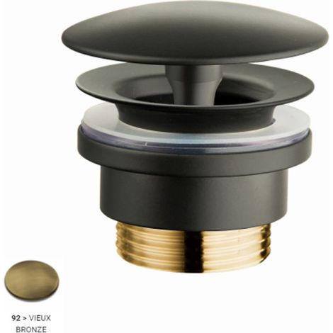 Bonde de lavabo à débit libre 5/4", gros bouchon, 5-55 mm, bronze (1/2)