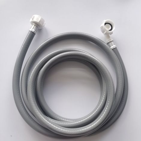 Tuyau d'arrivée d'eau pour machine à laver, 2 mètres, coude fileté interne droit, 3/4 pouce, matériau en caoutchouc thermoplastique, pression maximale 4 bars, compatible avec toutes les marques. (1/4)