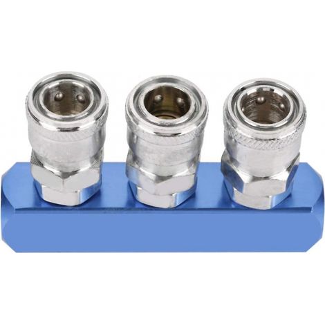 BEBUSINGOTO Conector recto de 12 mm para manguera neumática, conector rápido de tubo de aire Pt1/4" (3 vías) (1/5)