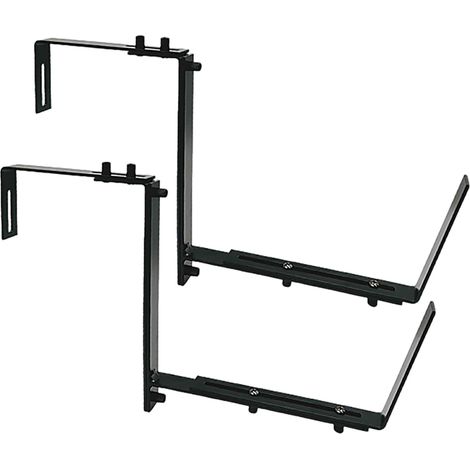 Support Pour Bac À Plantes - Réglable 15 à 24,5 cm - Fixation Murale ou Sur Rambarde - Pour Balcon Jardin Patio - 2 Pièces (1/5)