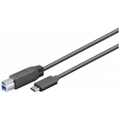 Câble USB 3.0 USB-C™ vers B, Noir, fiche USB 3.0 (type B)  Connecteur USB-C™. Longueur de câble 1 m (1/2)