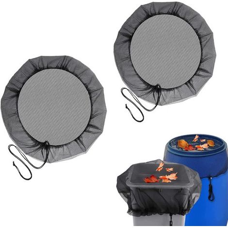 2 teiliges Regentonnennetz Wassersammelsystem Regentonnennetz mit Kordelzug einfache Montage für den Garten schützt vor Laub, Schmutz und kleinen (1/5)