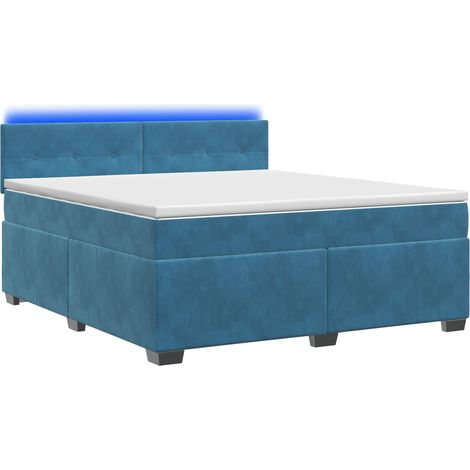 Cama con Base Tapizada, Colchón y Luz LED Azul 140 x 200 cm vidaXL (1/5)