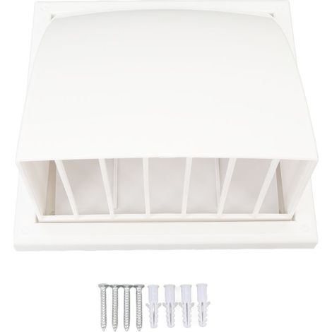 Couvercle carré en PVC pour extracteur d'air, conduit mural extérieur pour salle de bain et cuisine, angle de 100 mm. (1/5)