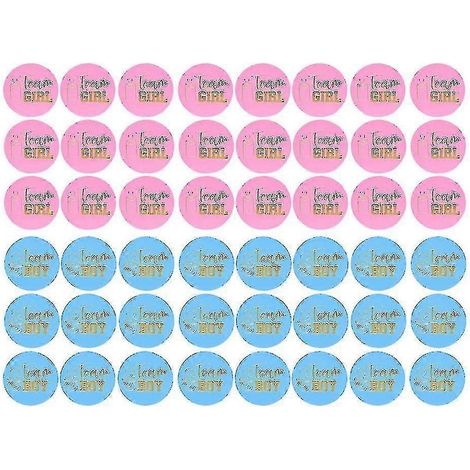 48 autocollants pour révélation du sexe du bébé - Jeux d'équipe garçon et fille - Parfait (1/5)