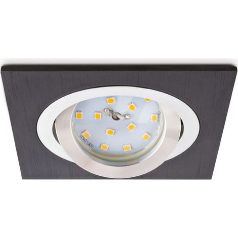 Lámpara de techo empotrada, cuadrada, negra, orientable, 1xGU10 50W IP20, OH28 Kobi (1/2)