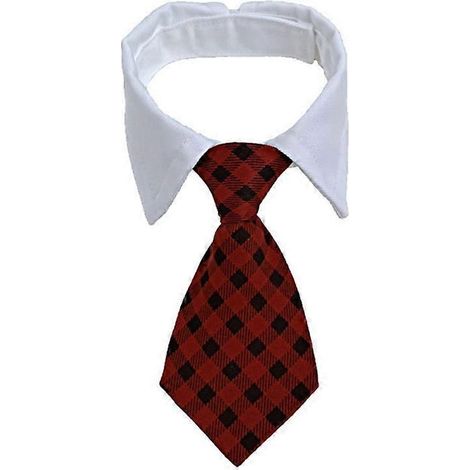 Rot kariertes Katzen-/Hundehalsband, verstellbare Fliege, tragbare formelle Krawatte, elegantes Haustieraccessoire.