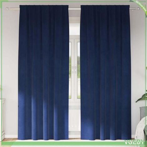 Rideaux occultants - FAFEISY - 4107200 - Velours - Bleu foncé - 140 x 225 cm (lot de 2) (1/4)
