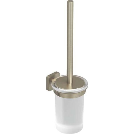 Kludi Vela S - Escobilla de WC de pared con soporte, cristal/níquel cepillado 25974N5 (1/2)