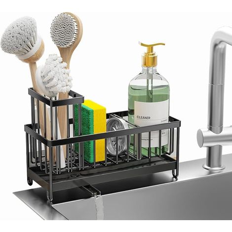 Égouttoir/organisateur d'évier en acier inoxydable, rangement pour évier, solution de rangement pour la cuisine (1/5)