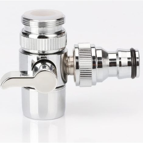 Adaptateur de valve de robinet en laiton, adaptateur de robinet pour évier, raccord rapide pour tuyau d'arrosage de machine à laver (mâle 24 mm x G1/2" mâle) (1/5)