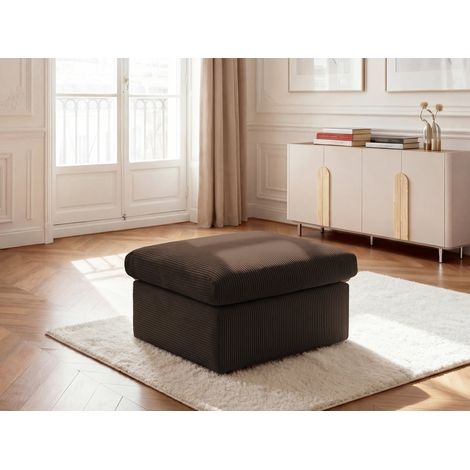 BOBOCHIC - Pouf ENORE tissu velours côtelé Marron