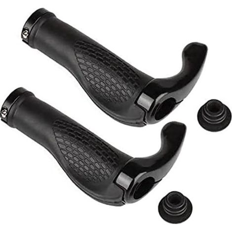 Manillar de bicicleta ergonómico, 2 piezas, Antideslizante, Universal, Puños con agarre extra, Fácil montaje, Manillar, Bloqueo ajustable, Negro (1/5)