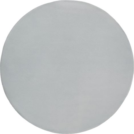 lfombra redonda de pelo sintético salón oficina moderno 160 x 160 cm pelo largo gris claro Vantira (1/5)
