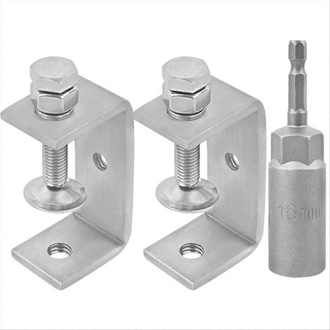 Lot de 2 mini pinces en C, serre-joints en acier inoxydable 304, brides de fixation compactes pour atelier et bricolage (1/5)