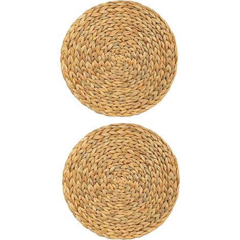 Gewebter Untersetzer 50 x 50 x 0,5 cm (20 x 20 x 0,20 Zoll) aus wärmeisolierendem Stroh für Teekanne, Topf oder Pfanne – Tischdekoration für Zuhause – 2er-Set (1/5)