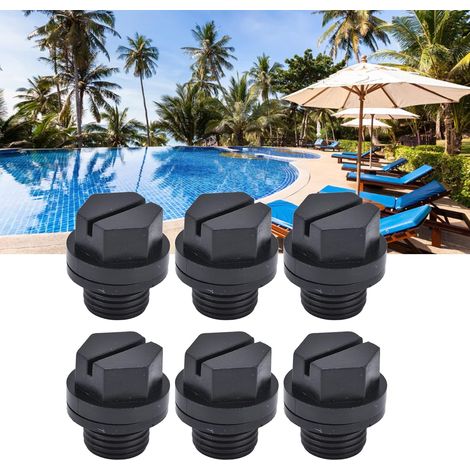Tapones de desagüe para piscinas, 10 unidades, mano de obra de alta calidad, fáciles de usar, fabricados en goma, tamaño compacto (6 mm).