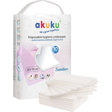 AKUKU Einweg-Wickelunterlagen Sensitiv 90 x 60 cm (a0501) 1 Packung - 10 Stück. (1/2)