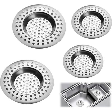 Lot de 4 protections de bonde anti-cheveux, récupérateur de cheveux pour bonde de baignoire, filtre de protection de bonde, récupérateur de nourriture pour salle de bain, récupérateur de cheveux pour (1/5)