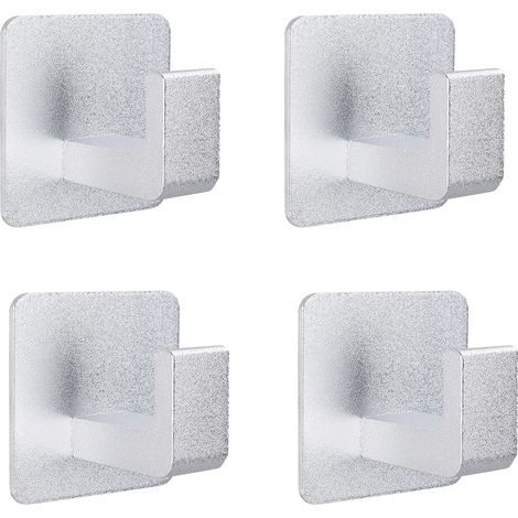 Paquet de 4 crochets pour serviettes à main, crochets pour serviettes auto-adhésifs, crochets pour serviettes de salle de bain, aucun trou requis (1/5)
