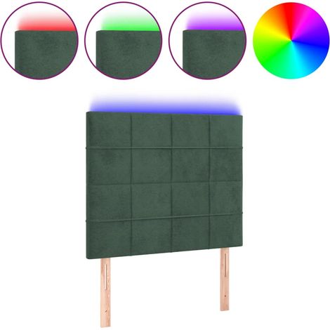 Tête de lit,Panneau décoratif à LED Vert foncé 100x5x118/128 cm Velours CFW6365818 (1/5)