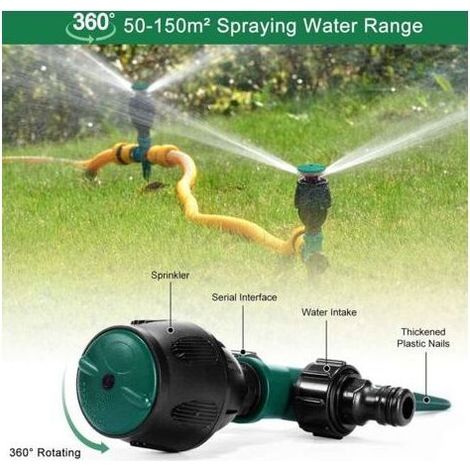 Arroseur de jardin, arroseur de pelouse Arroseur rotatif à 360 ° pour arrosage de grande surface de 4 à 7 m, arroseur pour jardin/pelouse/irrigation (1/4)