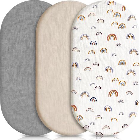 Housse De Lit Bébé Trois Pièces, Protection De Matelas pour Barrière De Bébé, 100% Coton Pur Doux Microfibre, Adapté pour Poussettes Et Lits De Bébé (1/5)