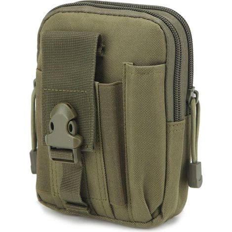 Pochette tactique de hanche avec système Molle pour téléphone portable et outils, Vert