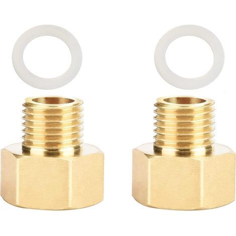 Adaptateur de Gaz, 1/2 vers 3/4 pour Cuisinière à Raccord Tuyauterie en Laiton avec Bague d'étanchéité - 1/4 mâle 3/8 femelle (1/5)